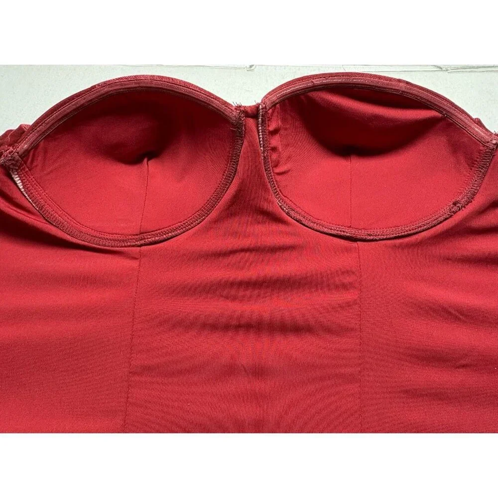 NWT‎ JLUXLABEL Women Velvet Corset Sz 3XL Red Sexy Glamour Party Edgy 68-17